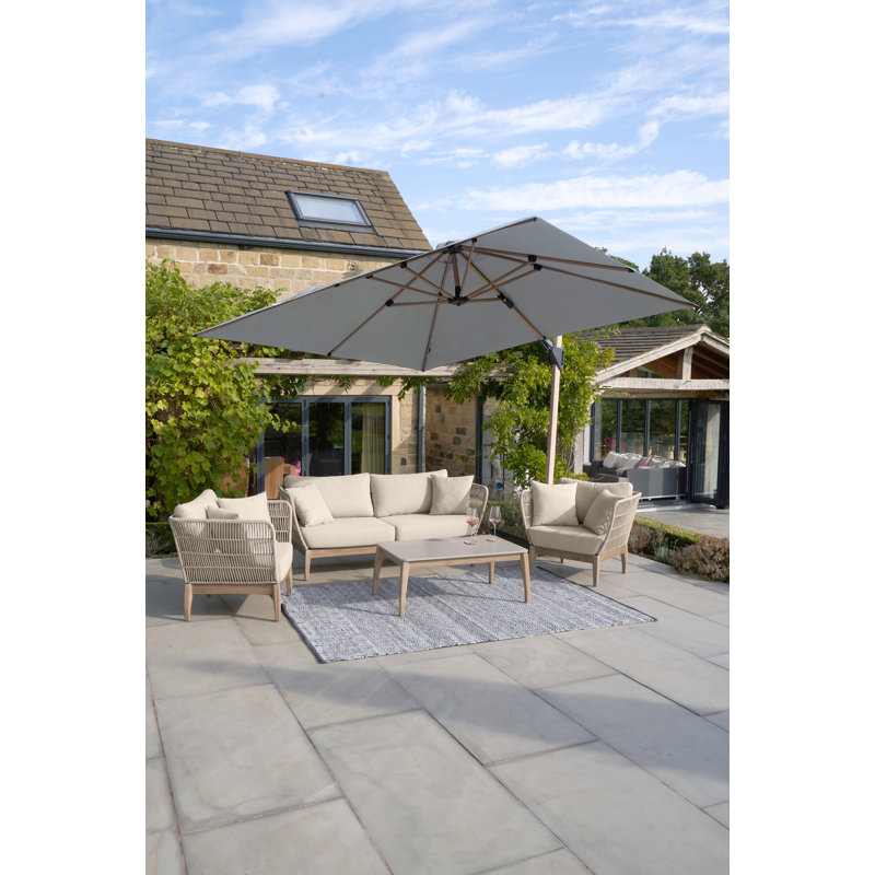 Chasiti 300cm Cantilever Parasol, Light Grey