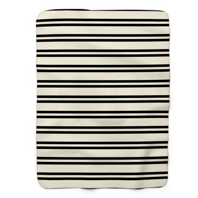 Rayures neutres - couverture Sherpa 1 pièce de qualité supérieure 0125