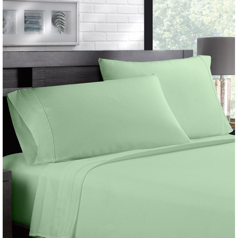 Ensemble de taies d'oreiller en satin de coton à densité de tissage 100% Collection Hotel, Standard / Grand, Olive