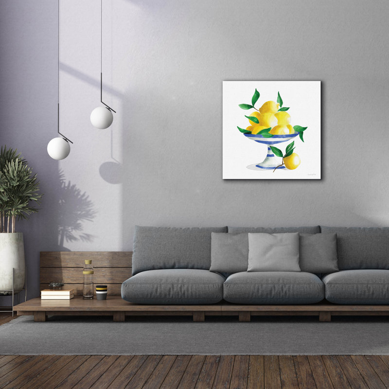 «Espagnole citrons 2» par Mercedes Lopez, art mural sur toile Charro, H 37 po x l 37 po x P 1,5 po