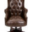 Fauteuil de direction brun à dossier haut inclinable et confortable - Design ergonomique - Siège et dossier rembourrés épais - Fauteuil de bureau en cuir d'unité centrale, avec roulettes à roulement en douceur, paquet de 1