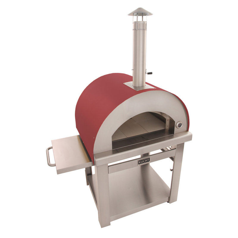 Outdoor Wood-Fired Pizza Oven, Red