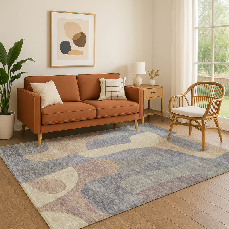 Premium Machine Washable Chelston AMF1867 Abstract Rug, Rectangle 10' x 14'