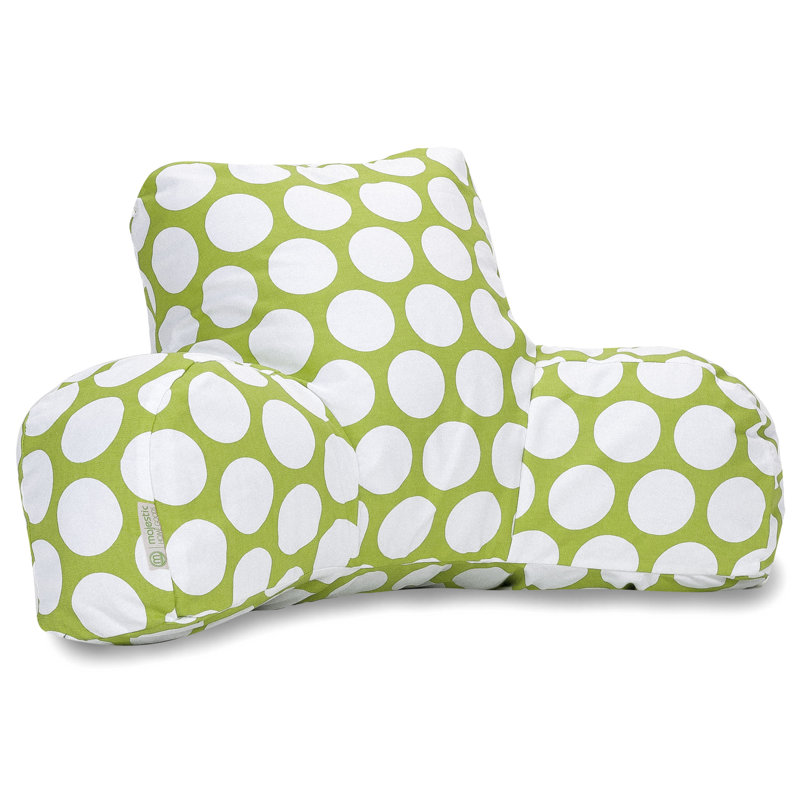 Polka Dot Reg Cotton Bed Rest Pillow, Hot Green