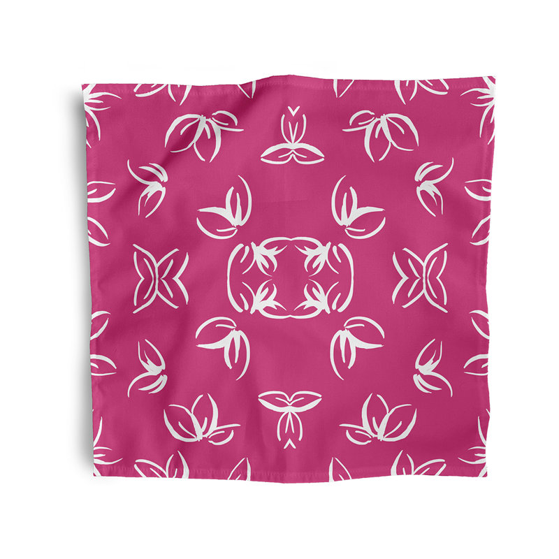 Chealsy Polyester Floral Square Napkin, Pink