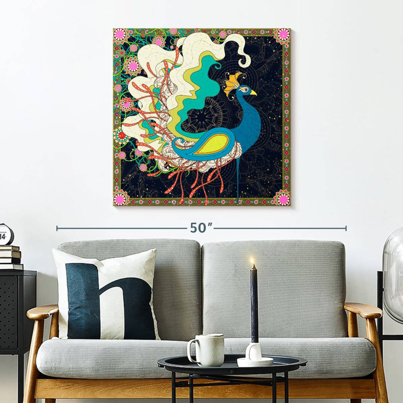Brampt Charming Blue Peacock, 30" H x 30" W