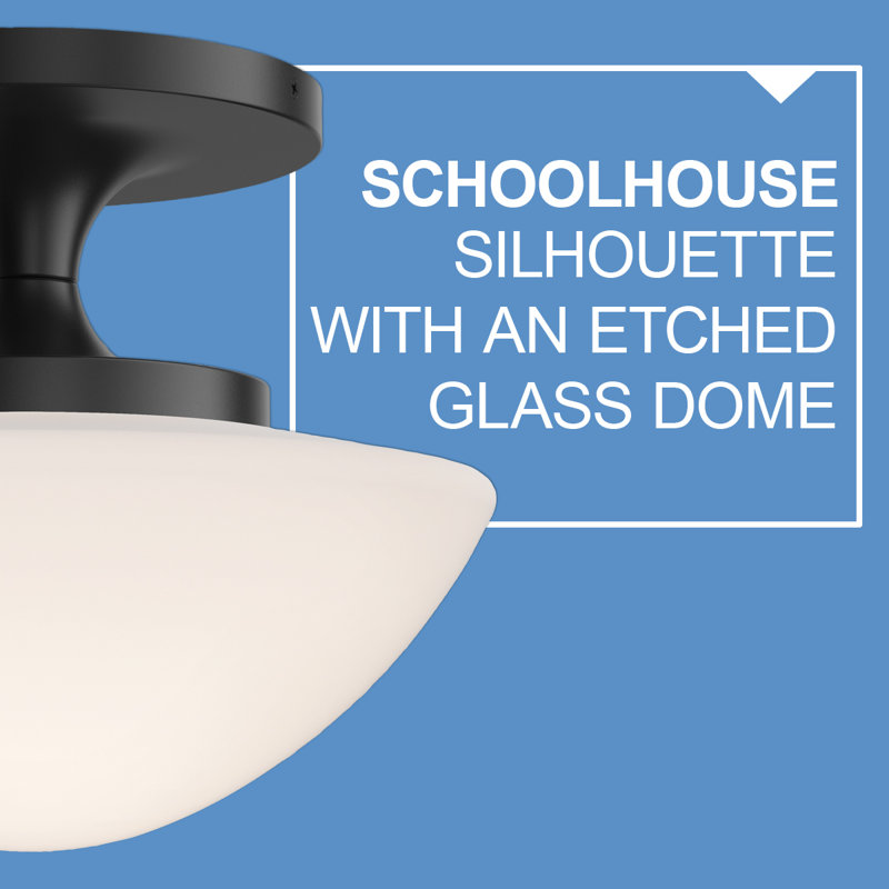Hinkley Knox Semi-Flush Mount Schoolhouse Ceiling Light, Black