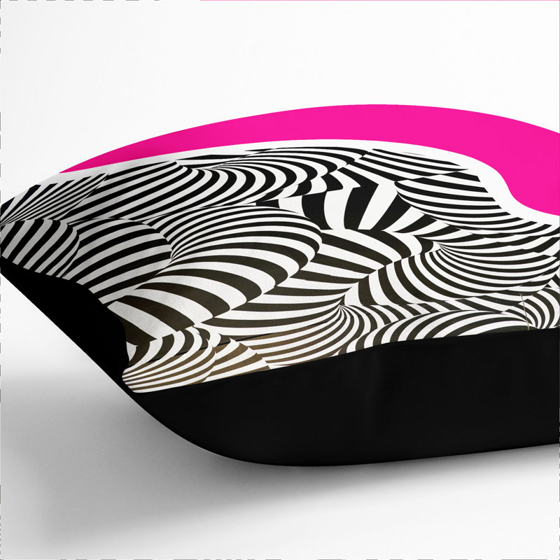 Abstract Zebra Lines No.2 Scatter Cushion, Black, 40cm H x 40cm W x 15cm D