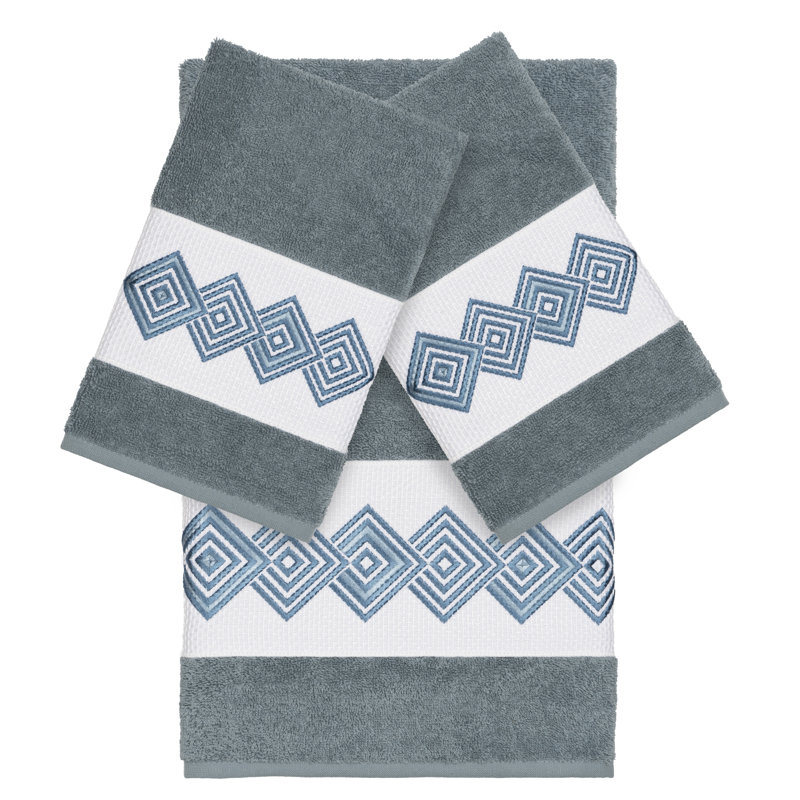 Ensemble de serviettes 3 pièces Noah, Bleu sarcelle