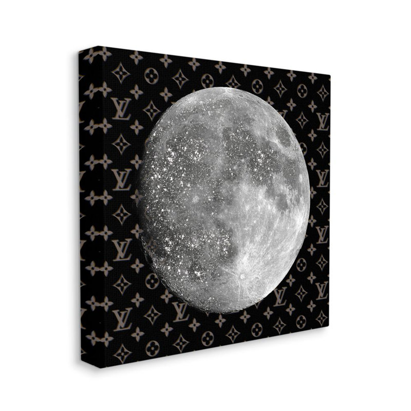 «Full Moon Patterned Sky Glam Fashion» par Ziwei Li - impression d'art graphique, H 36 po x l 36 po x P 1,5 po, Toile tendue