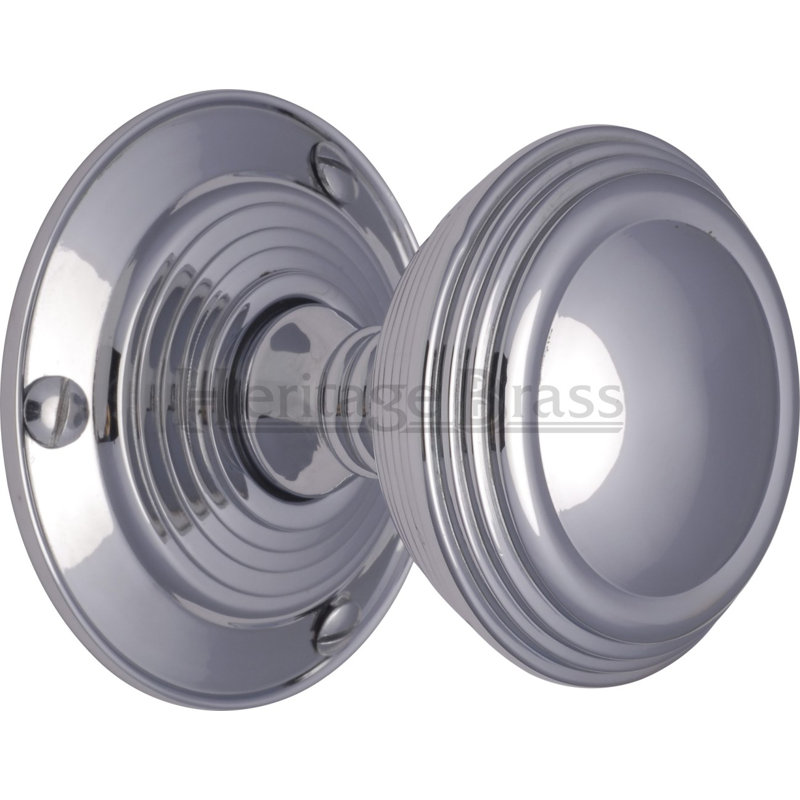 Heritage Brass Heritage Mortice Knob on Rose Goodrich Design, Polished Chrome