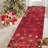  Red Christmas Runner Rug with Snowflake Pattern – Non Slip Low Pile Hallway and Kitchen Floor Carpet, Festive Holiday Decor-470374802