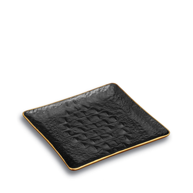 Crocodile Rectangular Tray - Medium, Square, 6" W x 6" D x 1" H