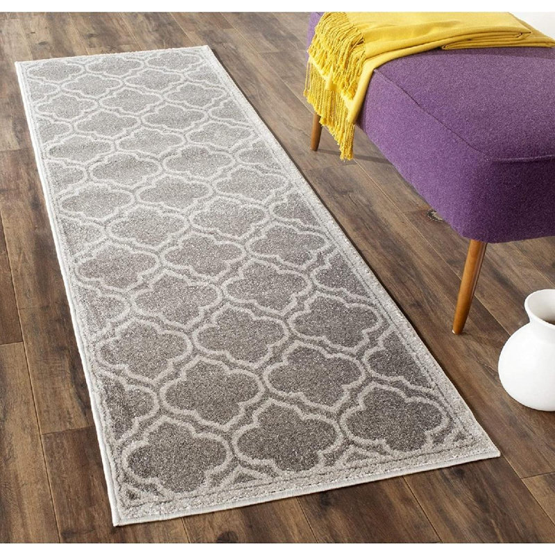 Ammundsen Abstract Grey / Light Grey Area Rug, Runner 2'3" x 15'