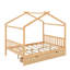 Lit plateforme double pleine grandeur avec deux tiroirs, tête et pied de lit-839255597