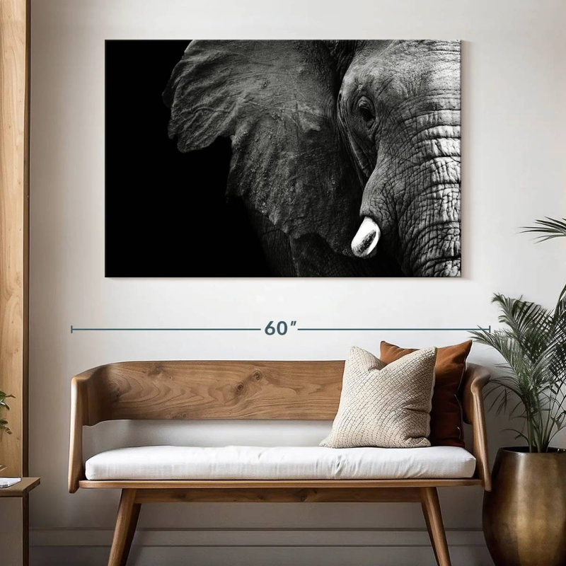 Wise Elephant, 34" H x 51" W