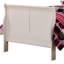 Lit blanc, lit double en bois massif massif et construction traditionnelle, compartiment de rangement ajouté-676462528