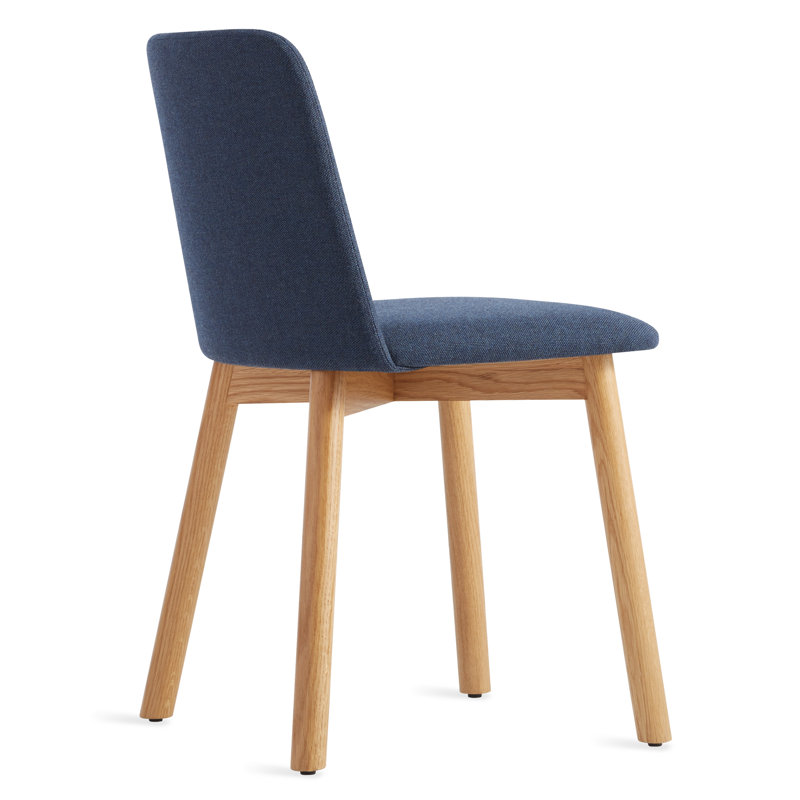 Chip Upholstered Dining Chair, Toohey Navy, White Oak