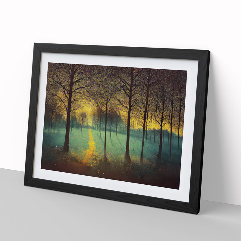 Magical Bluebell Field - Single Picture Frame Painting, Black, 46cm H x 64cm W x 2cm D