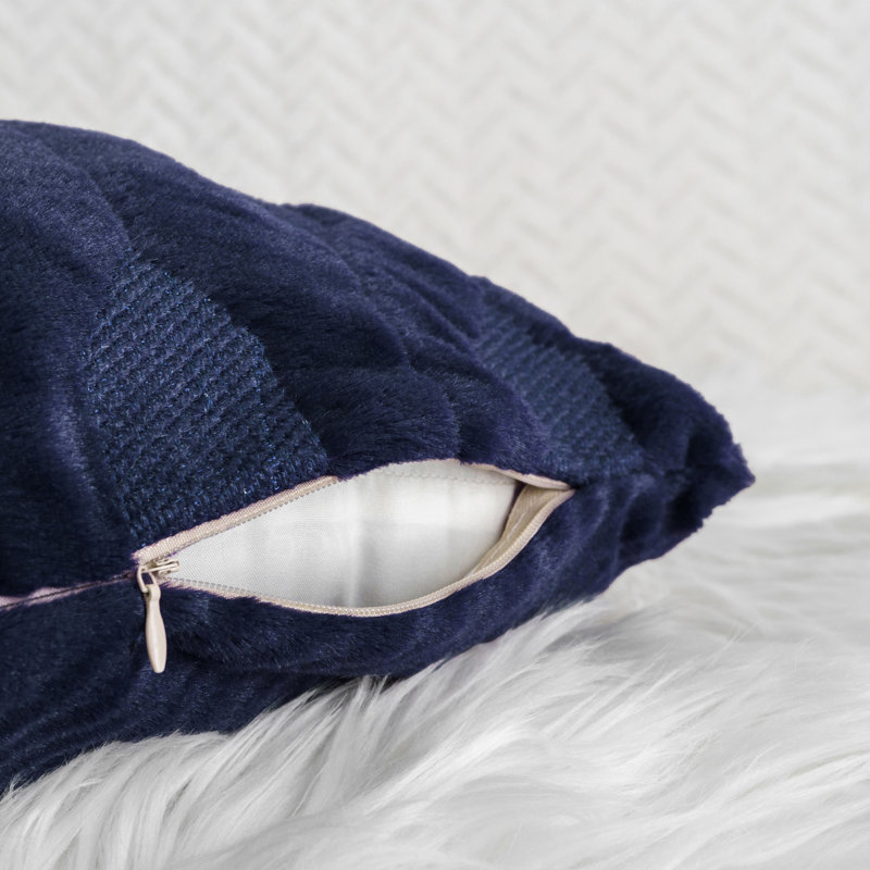 Housses de coussin en fausse fourrure Tatami, Saphir foncé