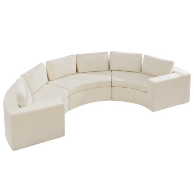 Canapé modulaire courbé Boneless, de 4 à 10 places avec accoudoirs larges de 8,47 po, aucun assemblage requis