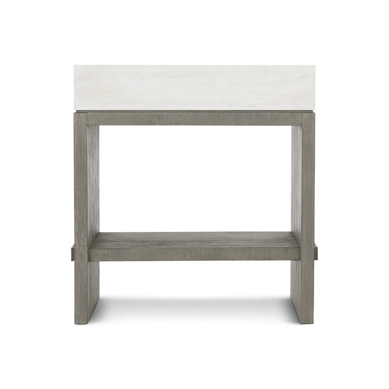 Foundations 1 - Drawer Solid Wood Nightstand, Light Shale
