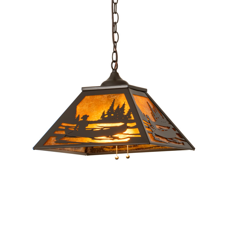 Luminaire suspendu carré simple à 2 lumières Canoe