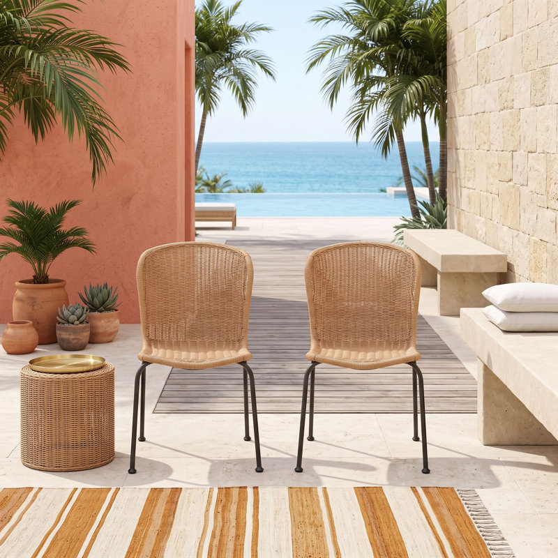 Chaises d'extérieur en osier tissé à la main toutes saisons