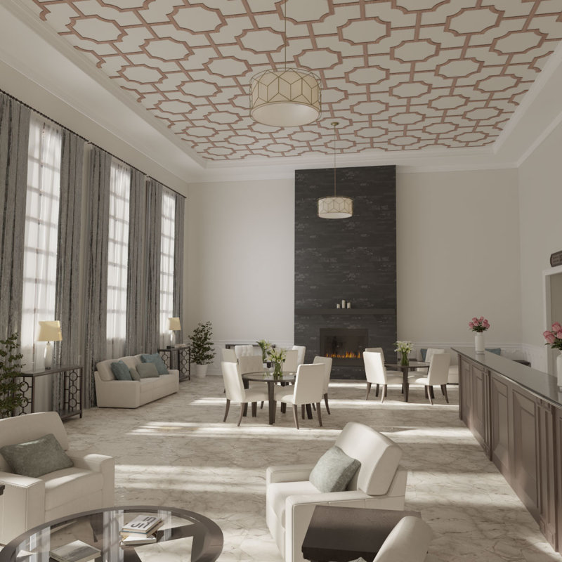 Charpente de plafond décorative Bradley, Noyer, H 66,83 po x l 66,83 po x P 0,375 po