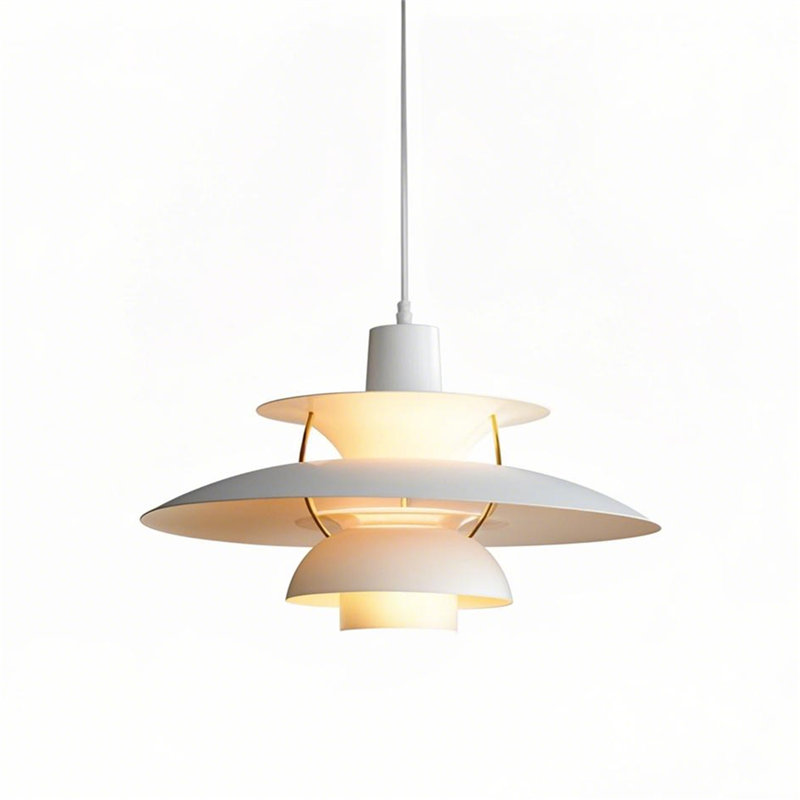 E27 UFO Design Luminaire suspendu de plafond blanc D30H25cm Luminaires suspendus réglables de 1,5 mètre pour îlot de cuisine Salon Chambre à coucher Luminaires de salle à manger