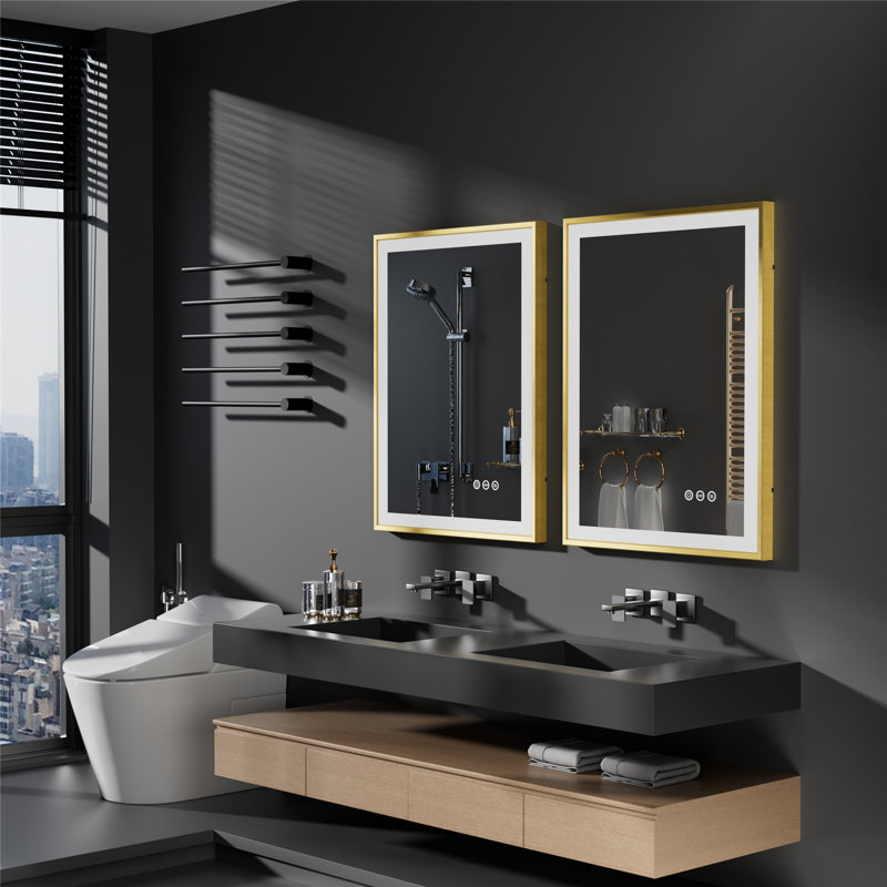 Aluminum Rectangle LED Wall Mirror, 31.5" x 24"