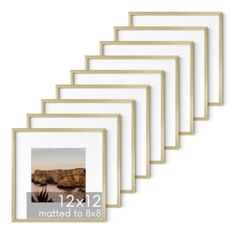 Cadre photo en bois, Doré, Métal métal, L 12 po x H 12 po