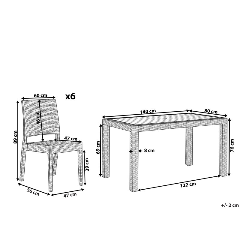 Ezmerelda 6 Seater Dining Set, White