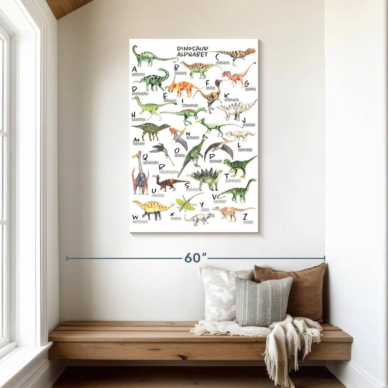Alphabet dinosaures, H 45 po x l 30 po