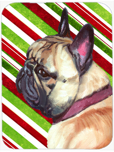 Planche à découper en verre de noël french caroline french bouledogue french