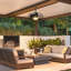 Ventilateurs de plafond à branchement humide 20 po avec lumière et télécommande pour abri de patio-1764695650