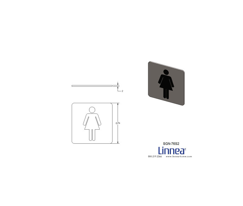 Door Sign, Satin Stainless Steel