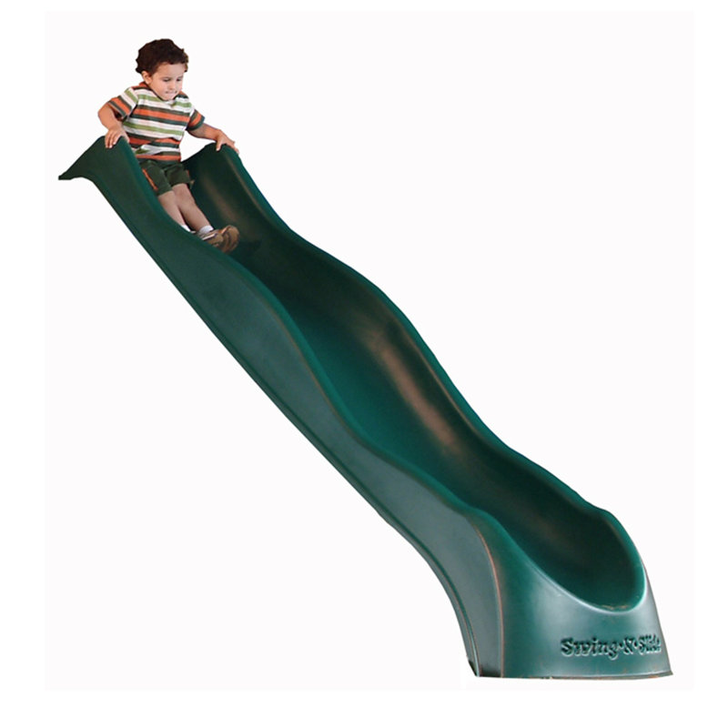 Green Speed Wave Plastic Slide for Kids