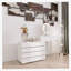 Commode 10 tiroirs, sans poignée, meuble-lavabo blanc