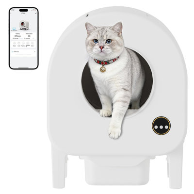 WiFi-Controlled Self-Cleaning Litter Box, Odor-Control System & Large Waste Bin for Multiple Cats