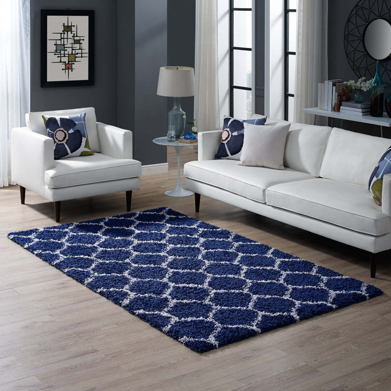 Solvea Moroccan Trellis Shag Area Rug, Rectangle 5' x 8'