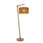 65 po Lampe trépied moderne en pin 1 lumière avec base en bois massif et abat-jour tambour en rotin naturel