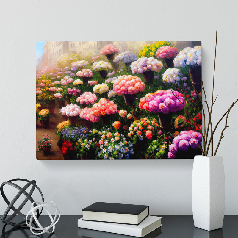 Magical Flower Market - Wrapped Canvas, 35cm H x 50cm W x 3cm D