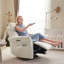 Fauteuil inclinable électrique pivotant à trois moteurs avec appui-tête et soutien lombaire électrique-1632845913