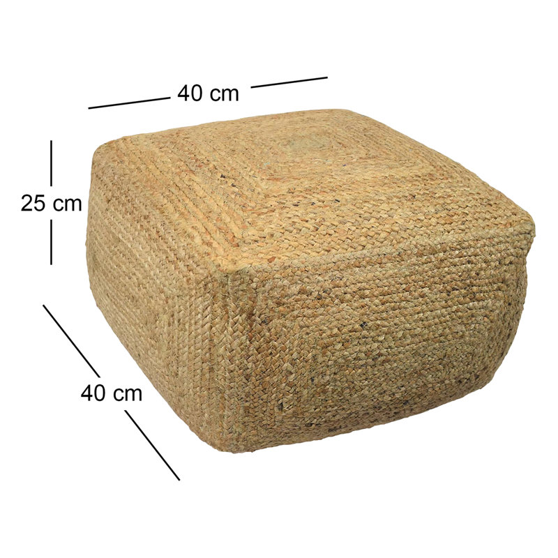 Iver 40cm Wide Square Solid Colour Pouffe Ottoman
