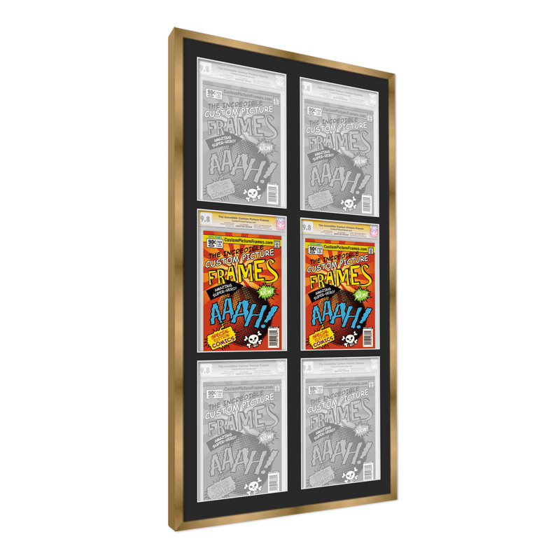 Cadre photo Collage, 8,125 po x 13 po, 20,75 po x 44,5 po, Doré / Noir