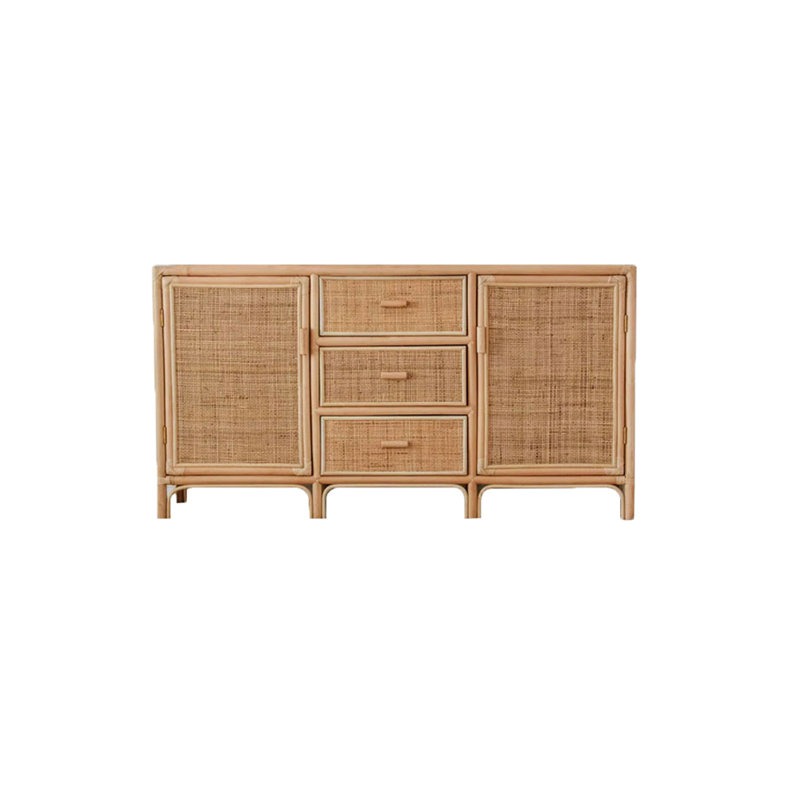 Armoire de véranda rétro en rotin tissé