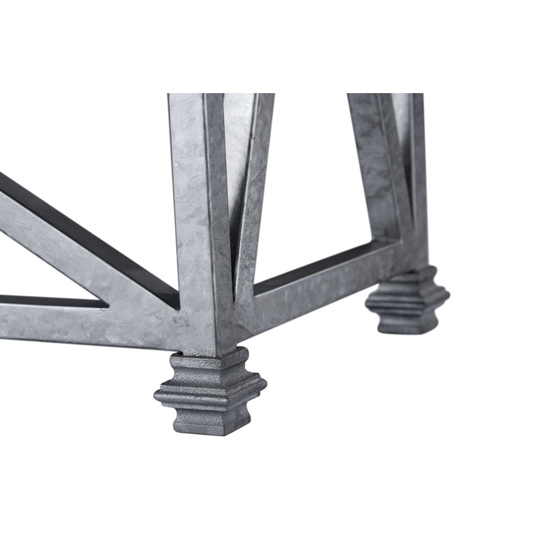 Rome Console Table, Royal Silver, Carrera Marble