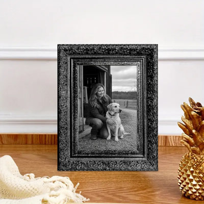 Cadre photo noir élégant 1PC pour photos et cadeaux de mariage 5 "x 7"