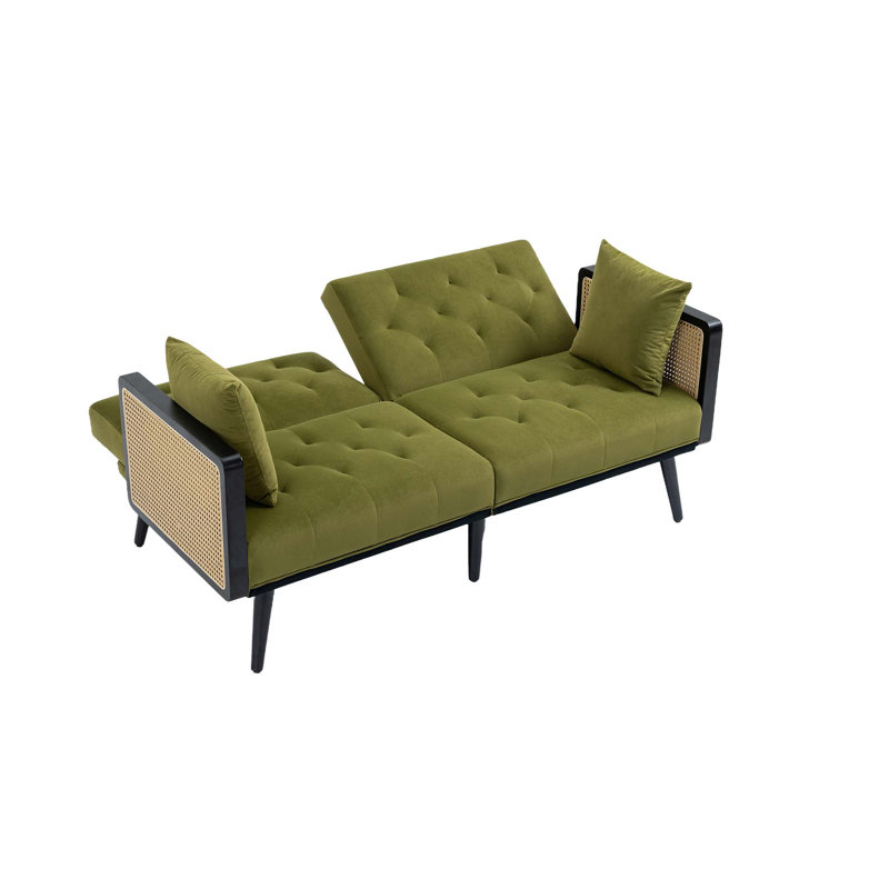 Canapé avec causeuse Accent, Velours vert olive